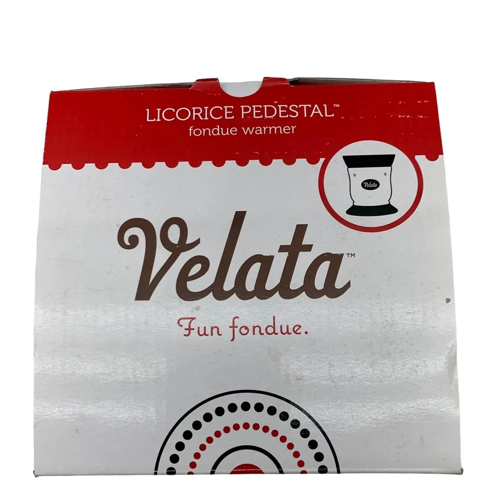 Scentsy Velata Licorice Black‎ Pedestal Electric Fondue Warmer & Forks